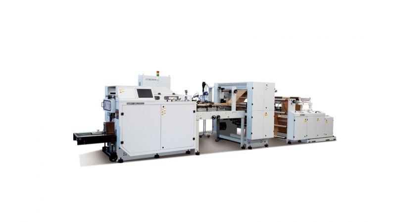 Máquina para fabricar bolsas de papel planas con cierre de cordón de alta velocidad, tipo  SERVO, FSB650