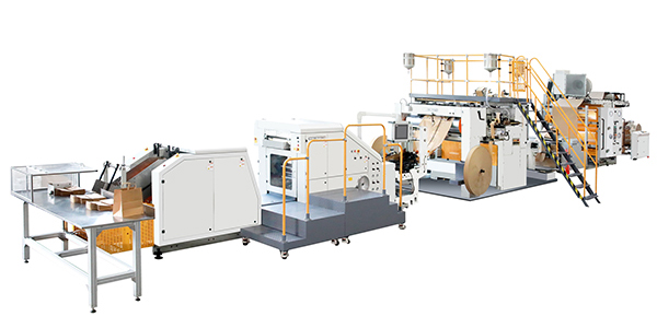 Máquina para fabricar bolsas de papel con manija chata automática, tipo rollo continuo