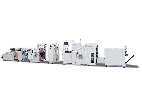 Máquina para producción de bolsas de papel con fondo cuadrado, tipo rollo continuo, SBH150+DC01+TM01 (W)