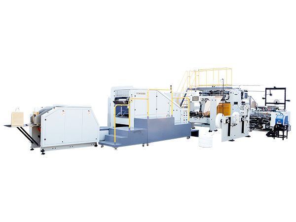 Máquina para fabricar bolsas de papel con manija enrollada automática, tipo rollo continuo, SBH330/450-HD